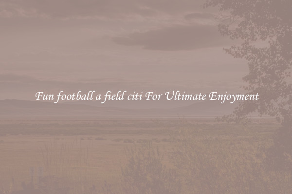 Fun football a field citi For Ultimate Enjoyment