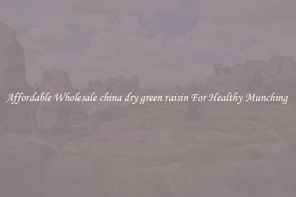Affordable Wholesale china dry green raisin For Healthy Munching 
