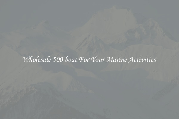 Wholesale 500 boat For Your Marine Activities 
