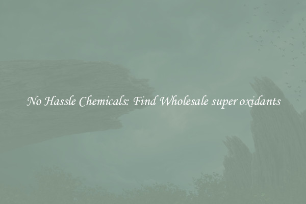 No Hassle Chemicals: Find Wholesale super oxidants