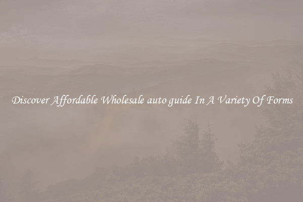 Discover Affordable Wholesale auto guide In A Variety Of Forms