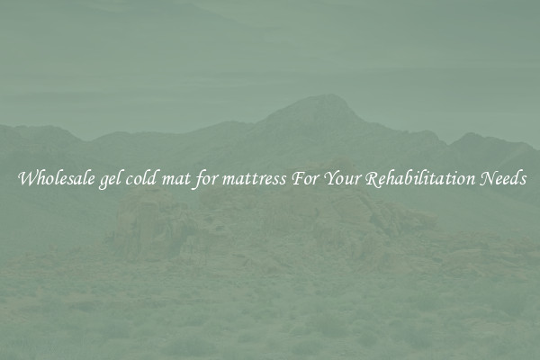 Wholesale gel cold mat for mattress For Your Rehabilitation Needs