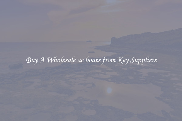 Buy A Wholesale ac boats from Key Suppliers